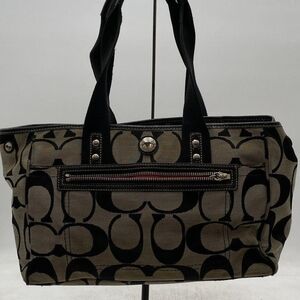 Coach Black and Brown Signature Tote